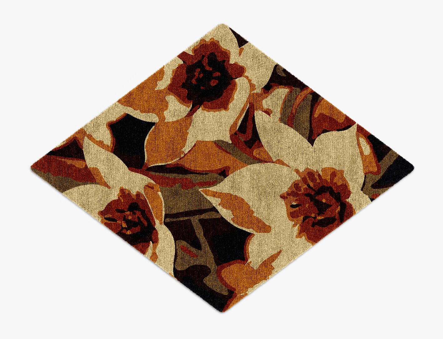 Plaquette Floral Diamond Hand Knotted Bamboo Silk Custom Rug by Rug Artisan