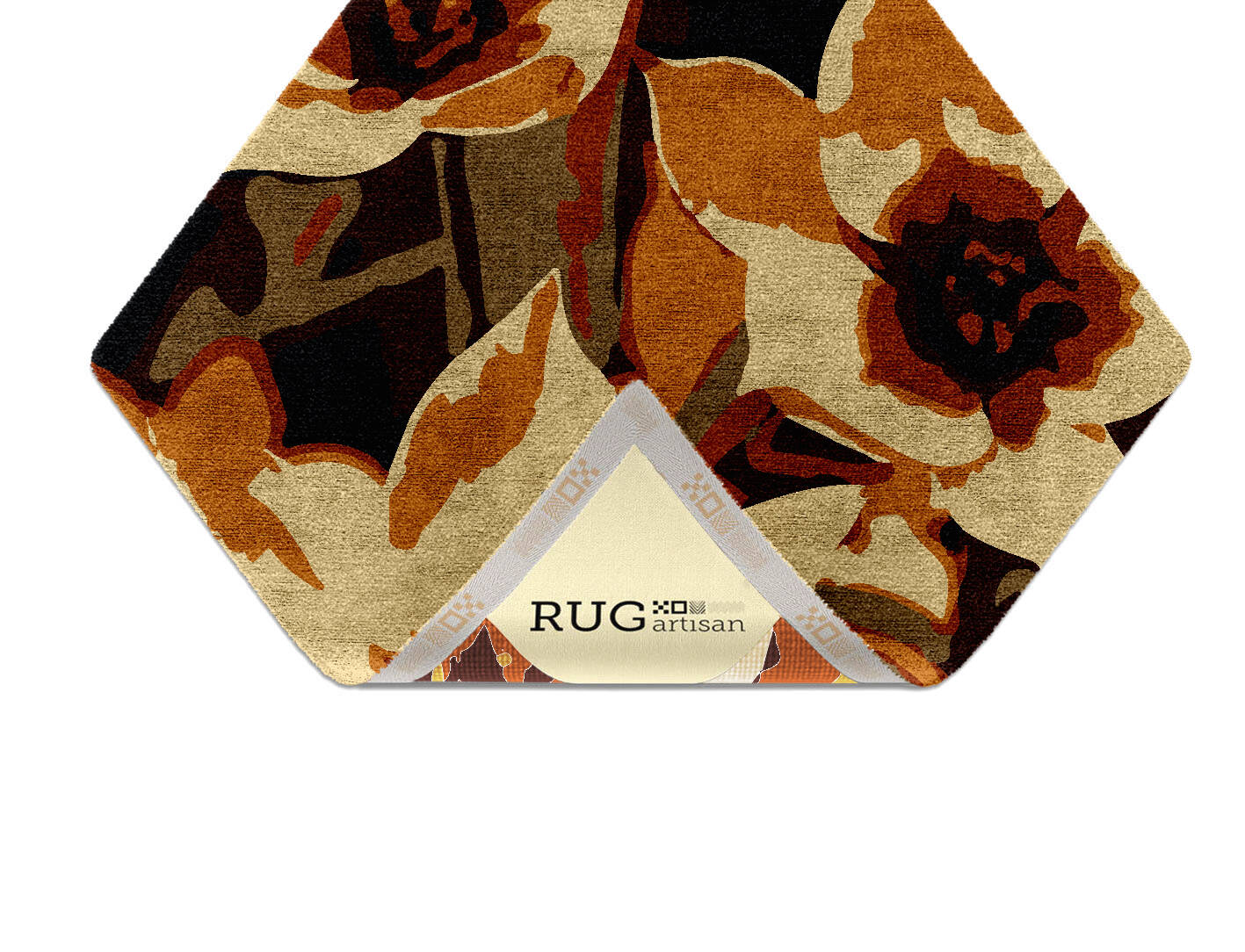 Plaquette Floral Diamond Hand Knotted Bamboo Silk Custom Rug by Rug Artisan