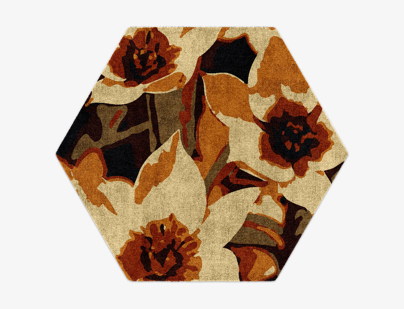 Plaquette Floral Hexagon Hand Knotted Bamboo Silk Custom Rug by Rug Artisan