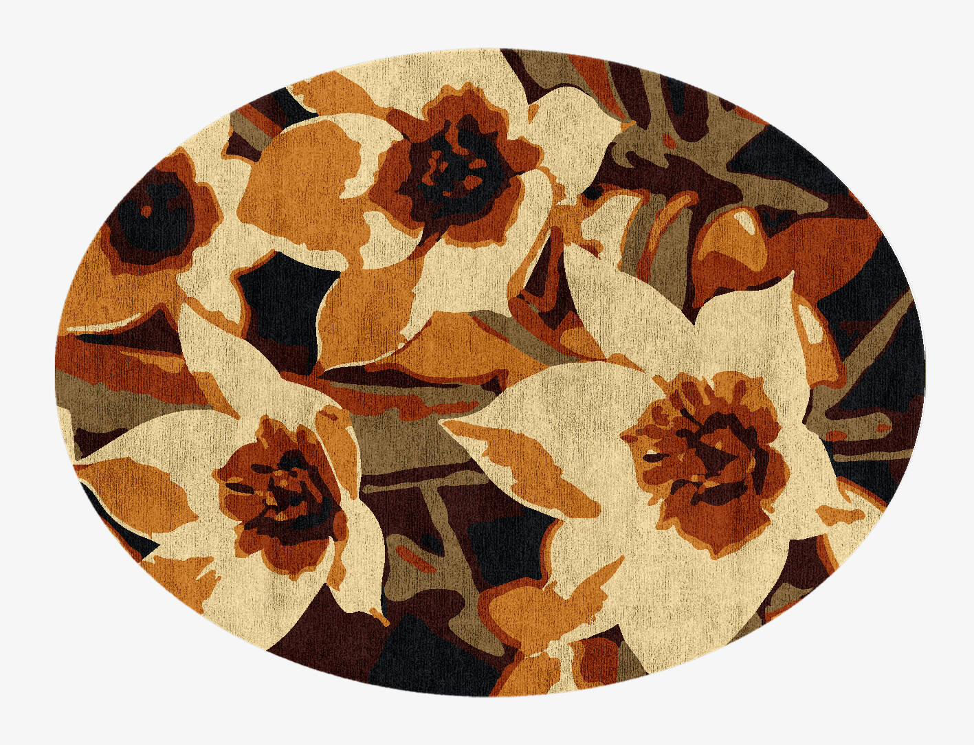 Plaquette Floral Oval Hand Knotted Bamboo Silk Custom Rug by Rug Artisan