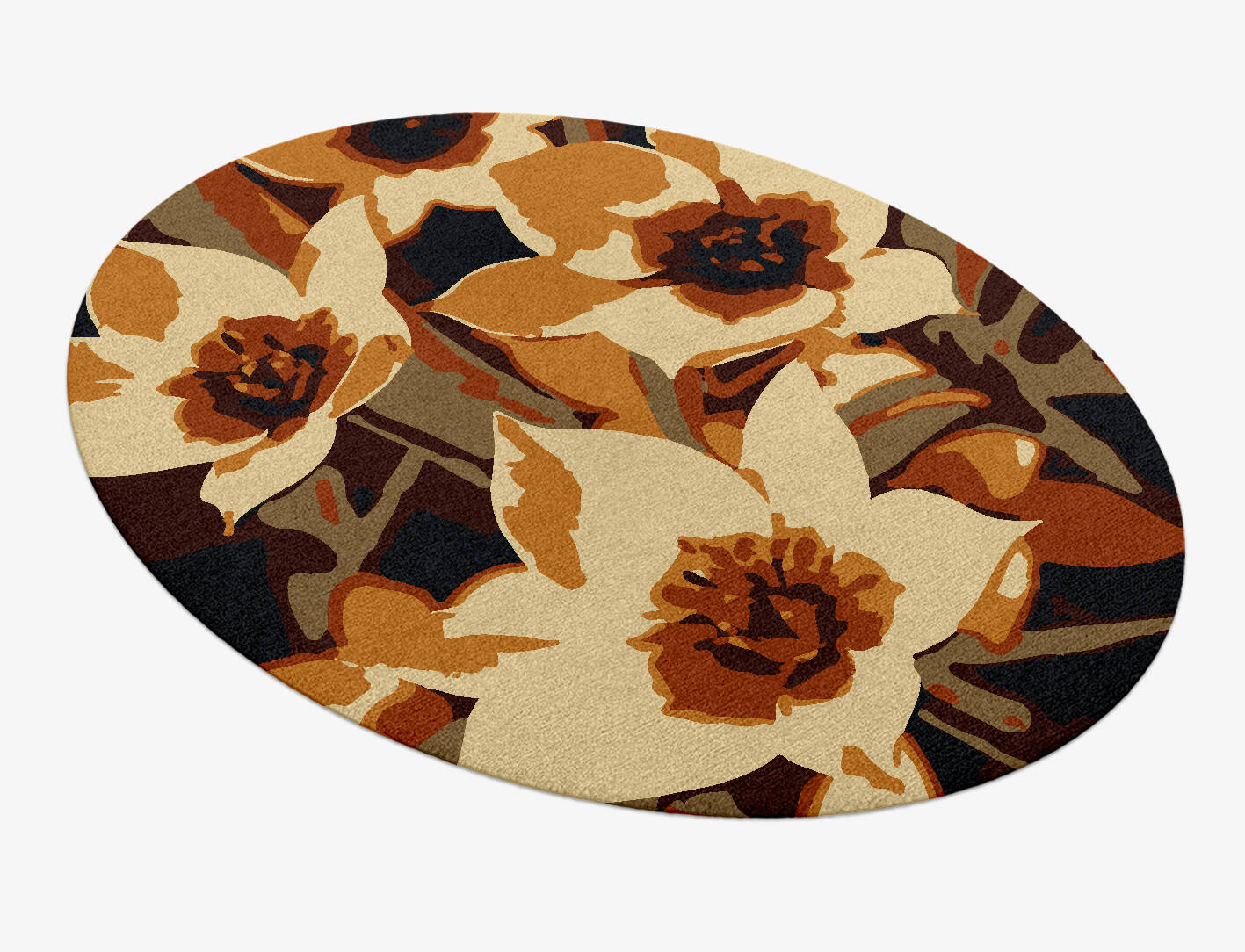 Plaquette Floral Oval Hand Knotted Tibetan Wool Custom Rug by Rug Artisan