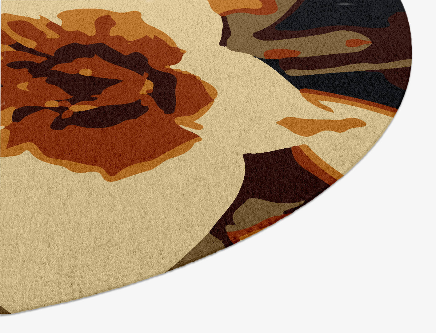 Plaquette Floral Oval Hand Knotted Tibetan Wool Custom Rug by Rug Artisan