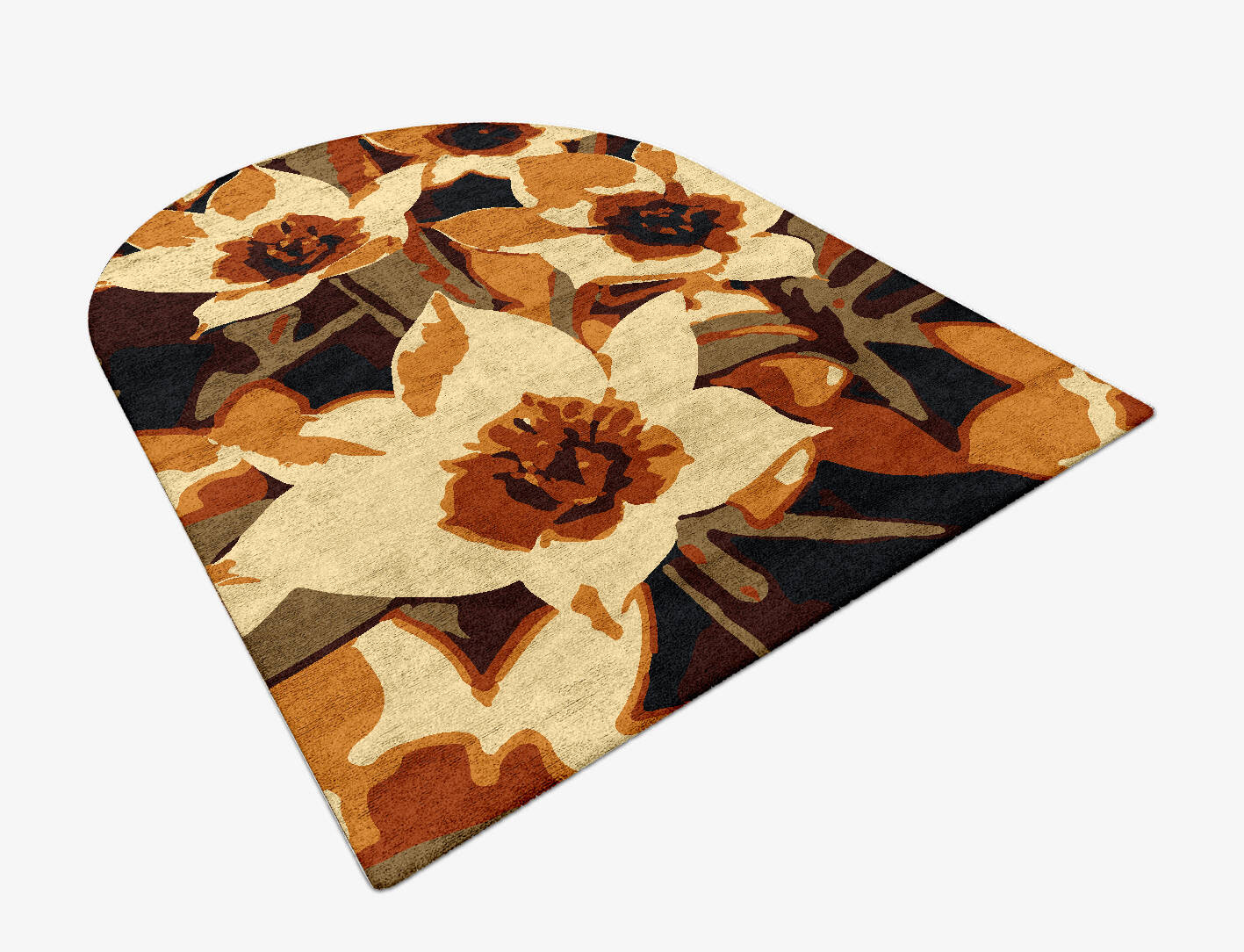 Plaquette Floral Arch Hand Tufted Bamboo Silk Custom Rug by Rug Artisan