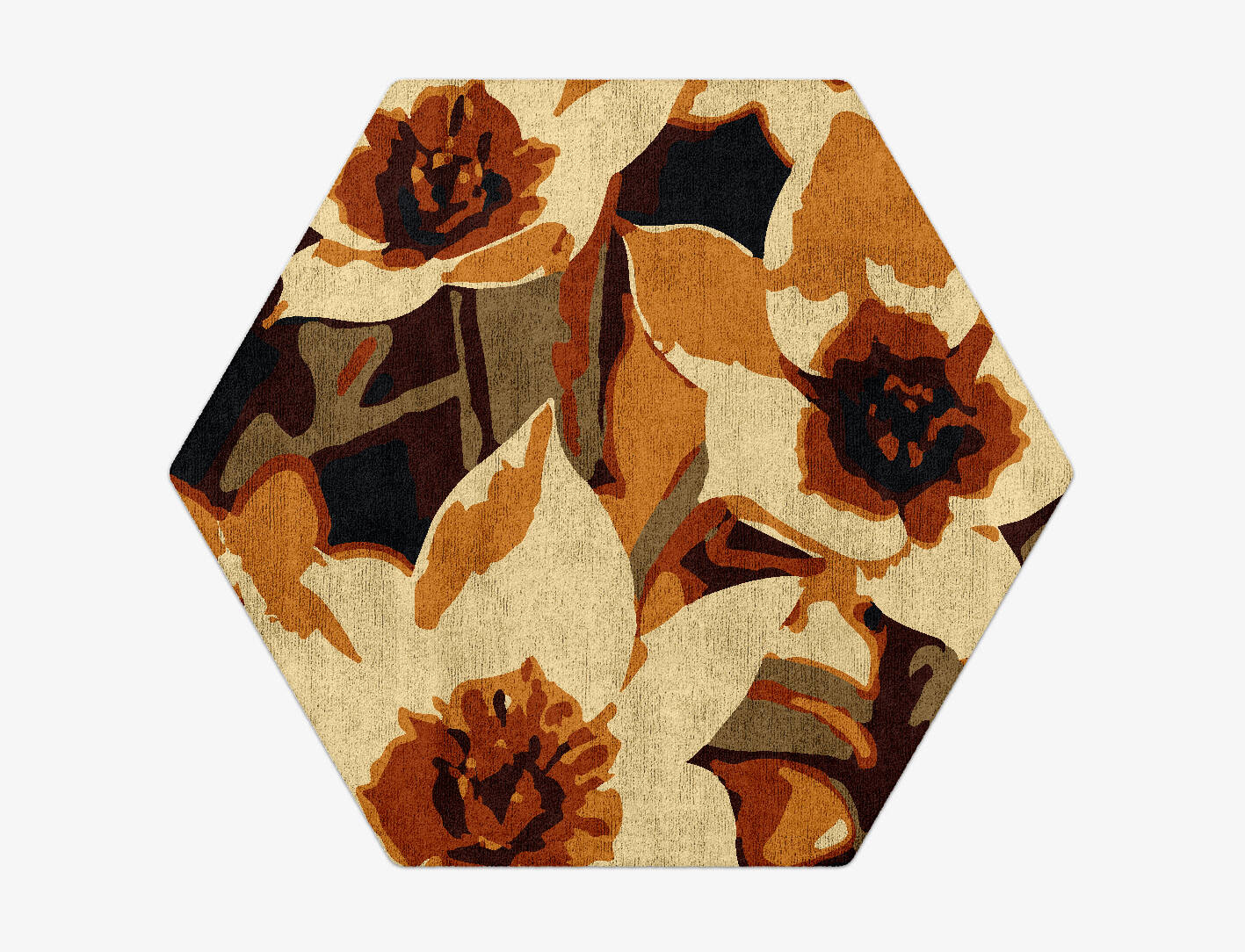 Plaquette Floral Hexagon Hand Tufted Bamboo Silk Custom Rug by Rug Artisan