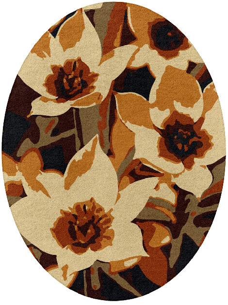 Plaquette Floral Oval Hand Tufted Pure Wool Custom Rug by Rug Artisan