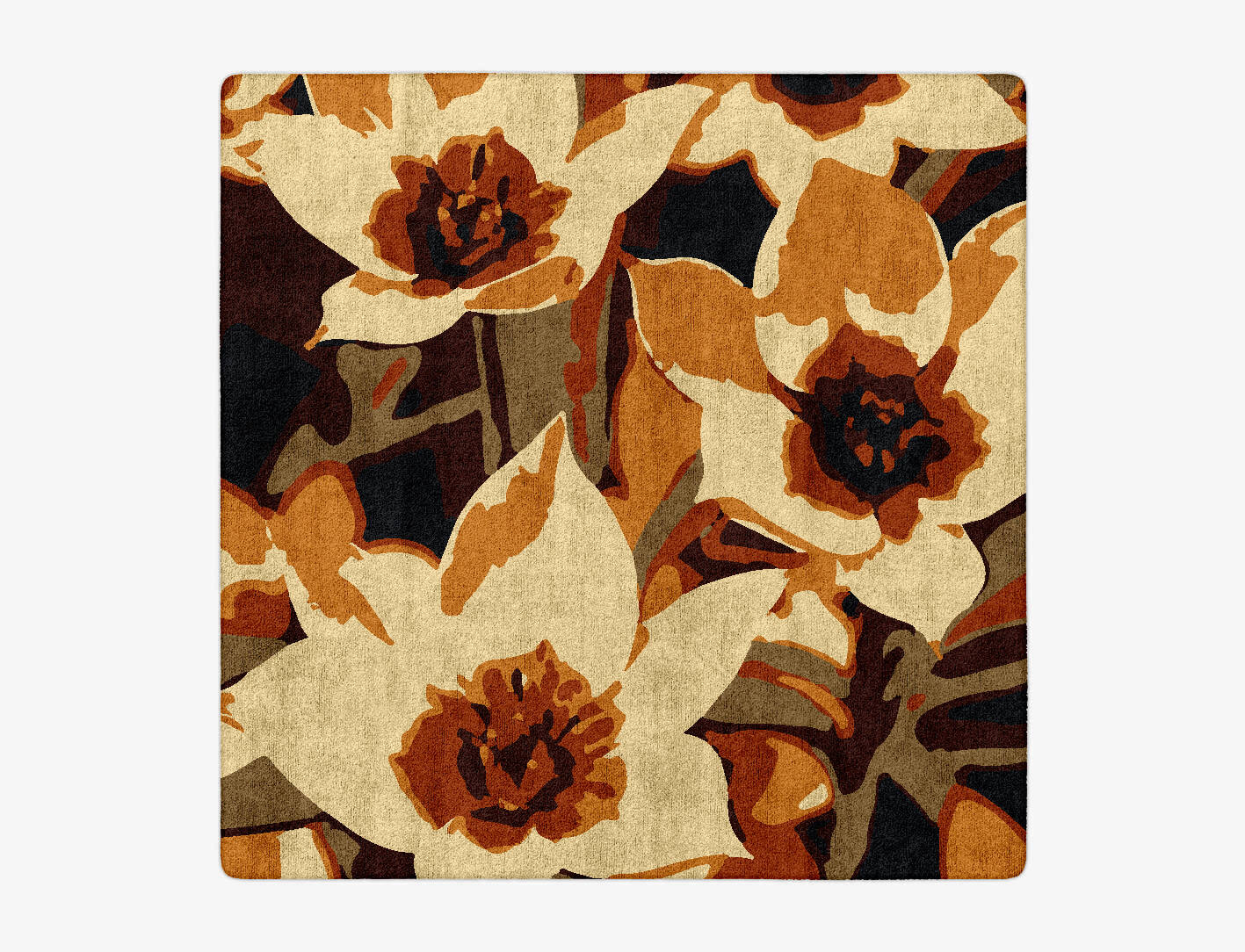 Plaquette Floral Square Hand Tufted Bamboo Silk Custom Rug by Rug Artisan