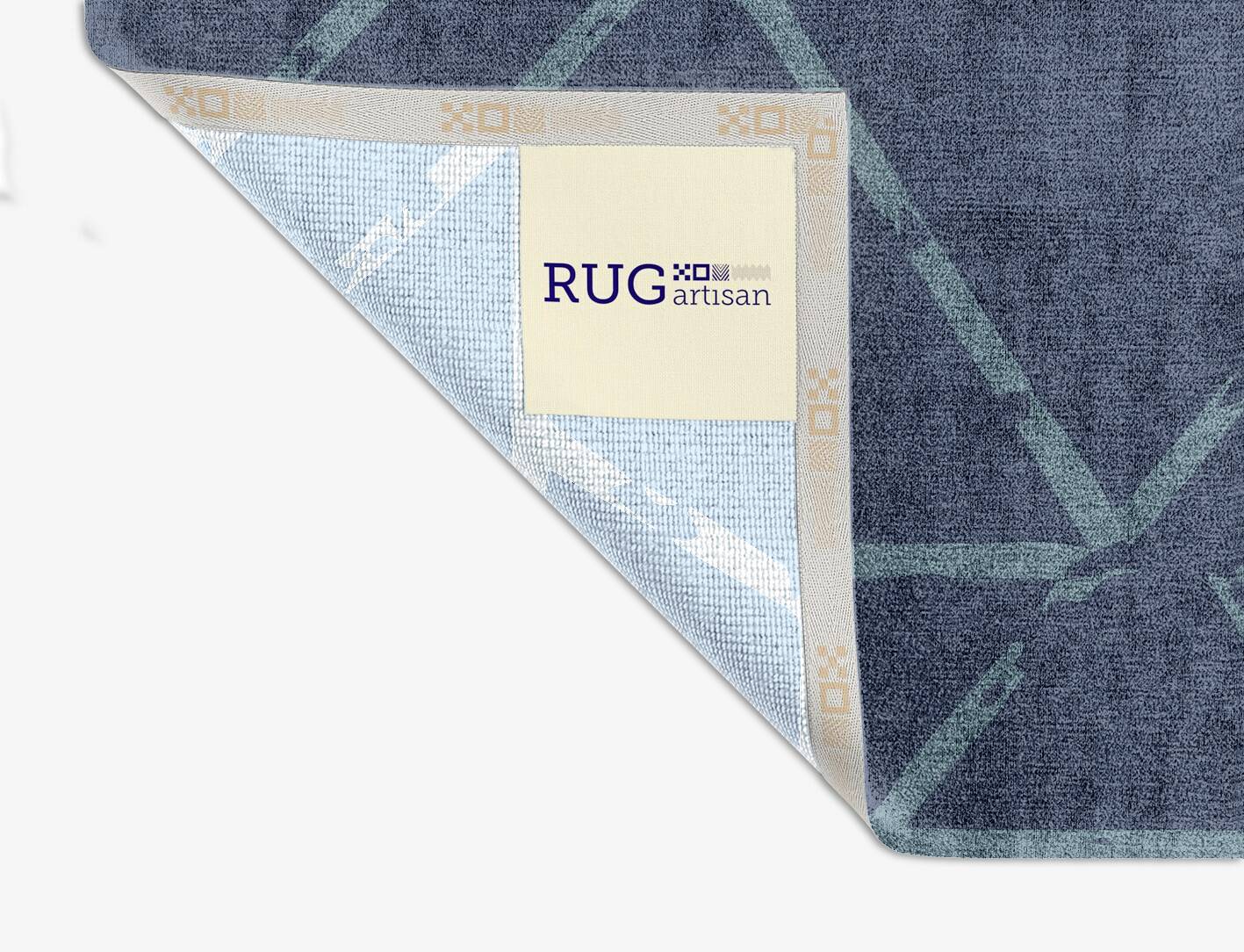 Plex Cerulean Square Hand Knotted Bamboo Silk Custom Rug by Rug Artisan