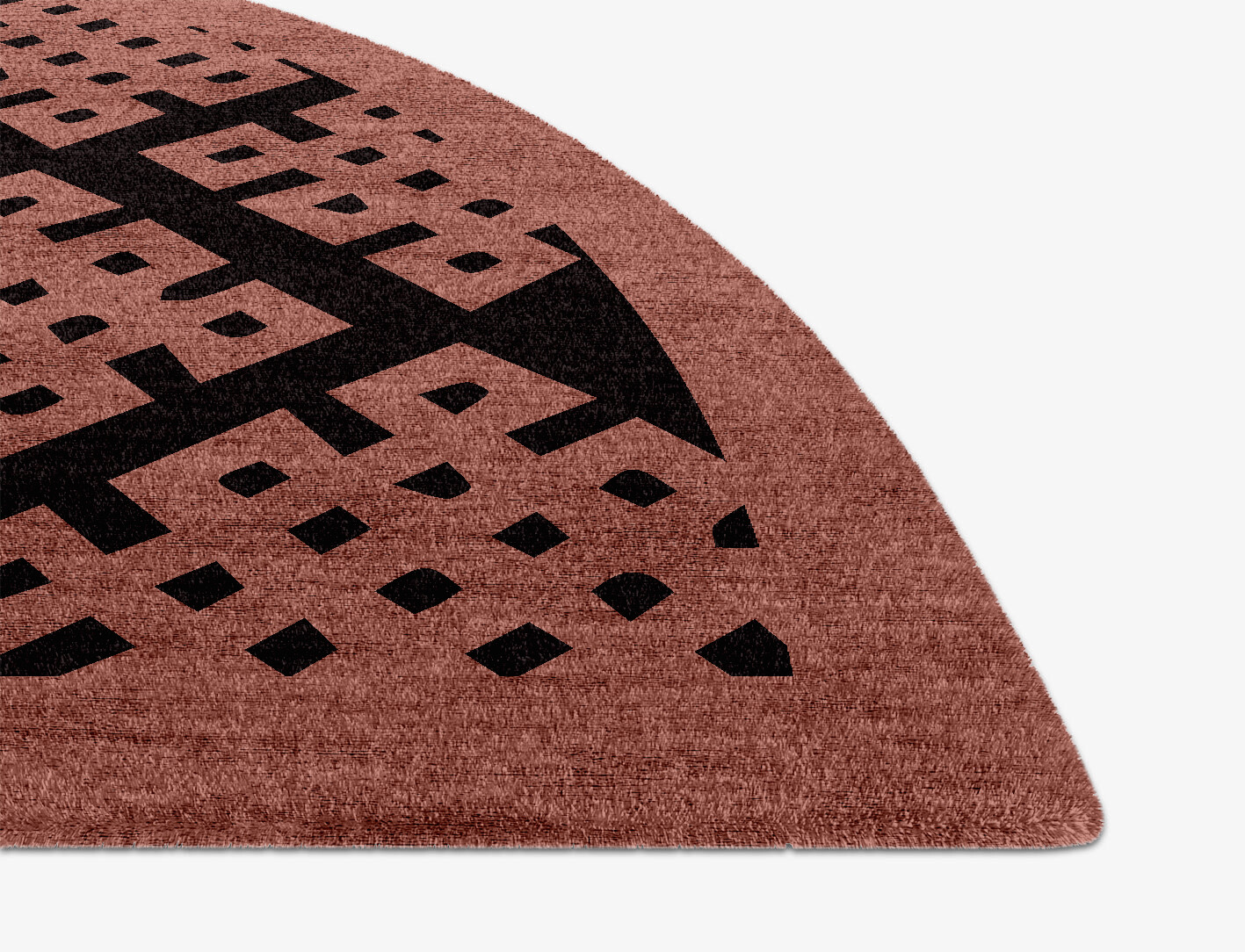 Plexus Geometric Halfmoon Hand Knotted Bamboo Silk Custom Rug by Rug Artisan