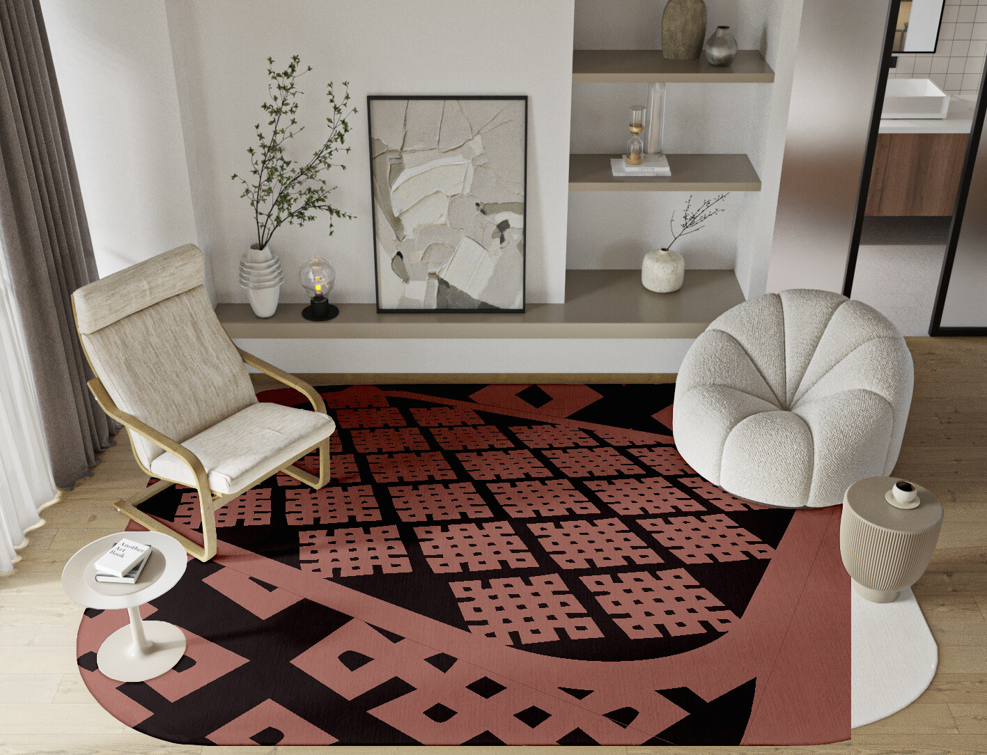 Plexus Geometric Oblong Hand Knotted Tibetan Wool Custom Rug by Rug Artisan