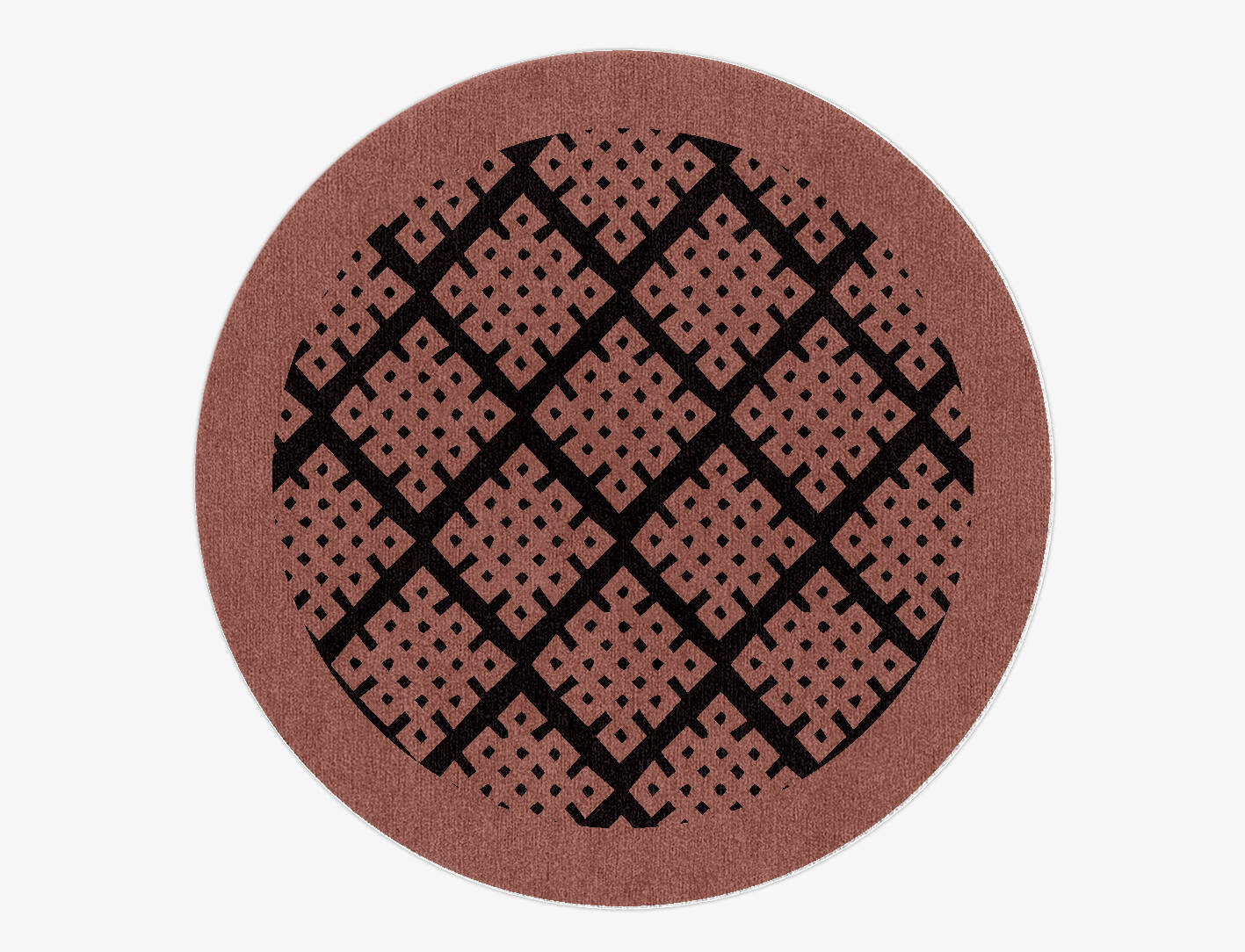 Plexus Geometric Round Hand Knotted Tibetan Wool Custom Rug by Rug Artisan