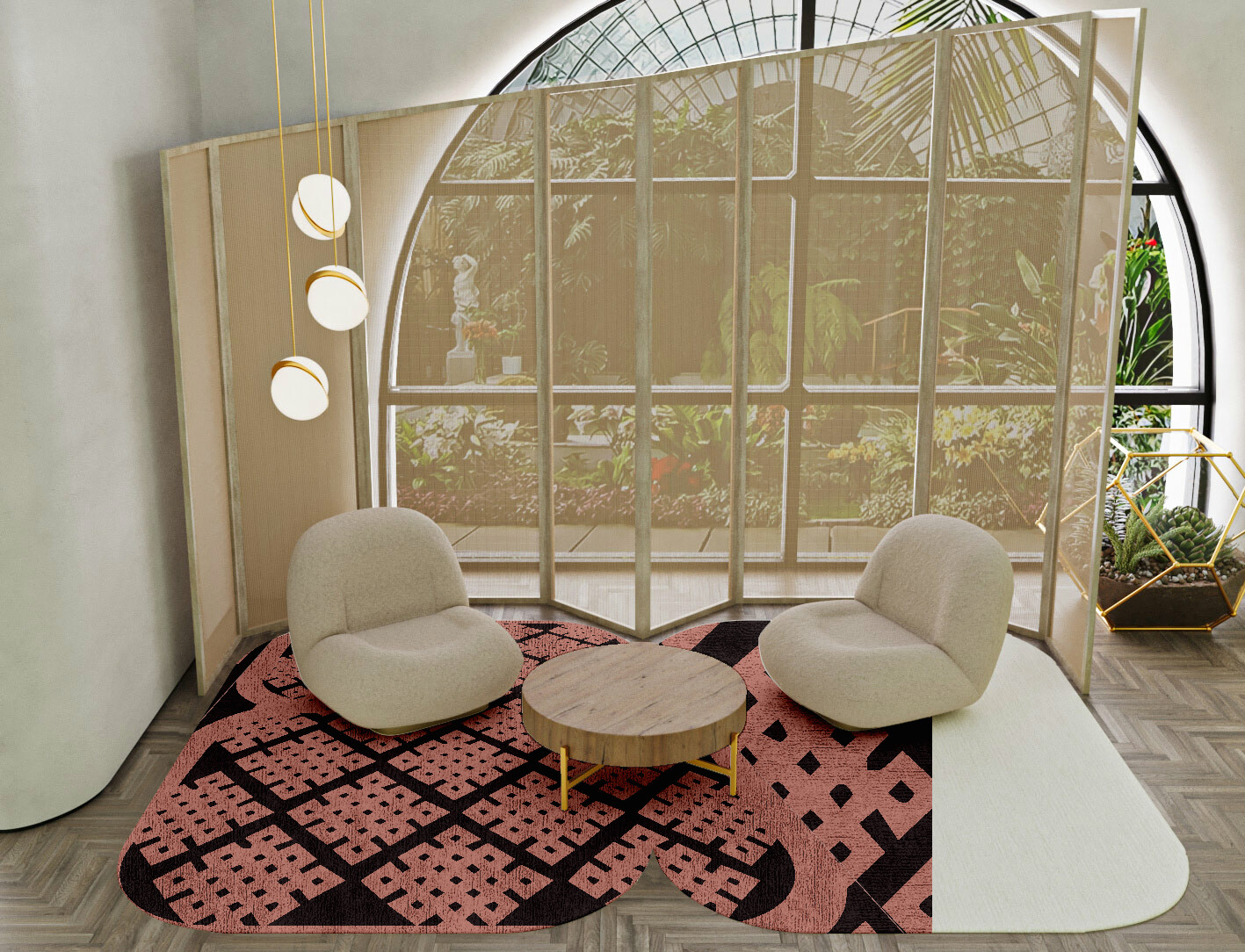 Plexus Geometric Eight Hand Tufted Bamboo Silk Custom Rug by Rug Artisan