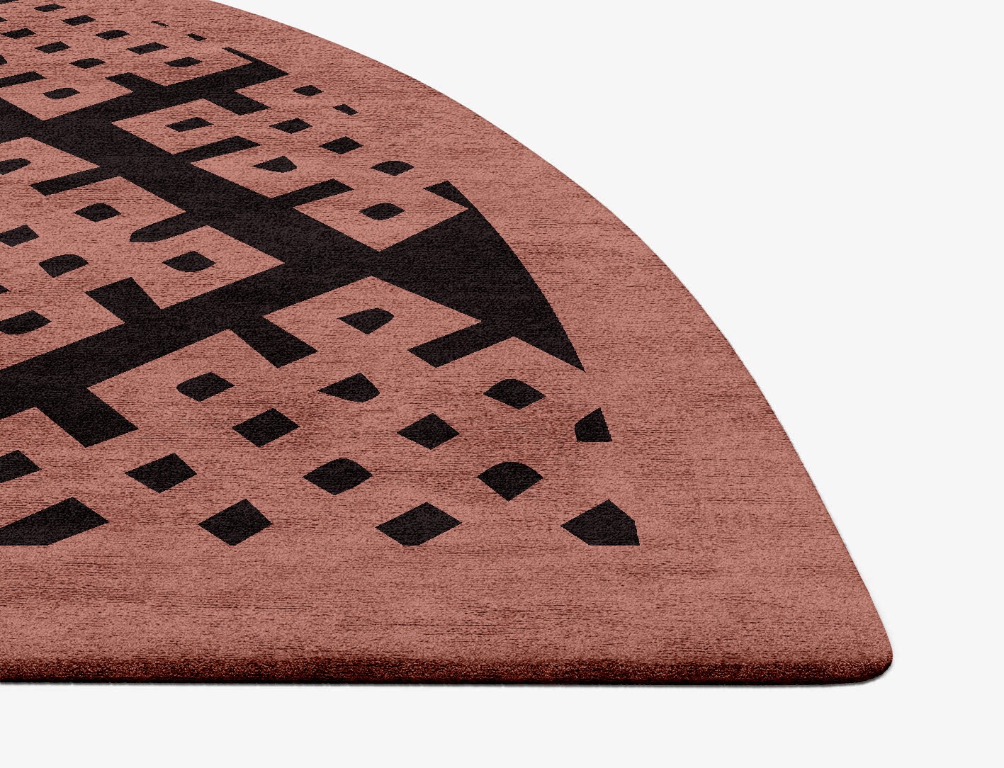 Plexus Geometric Halfmoon Hand Tufted Bamboo Silk Custom Rug by Rug Artisan