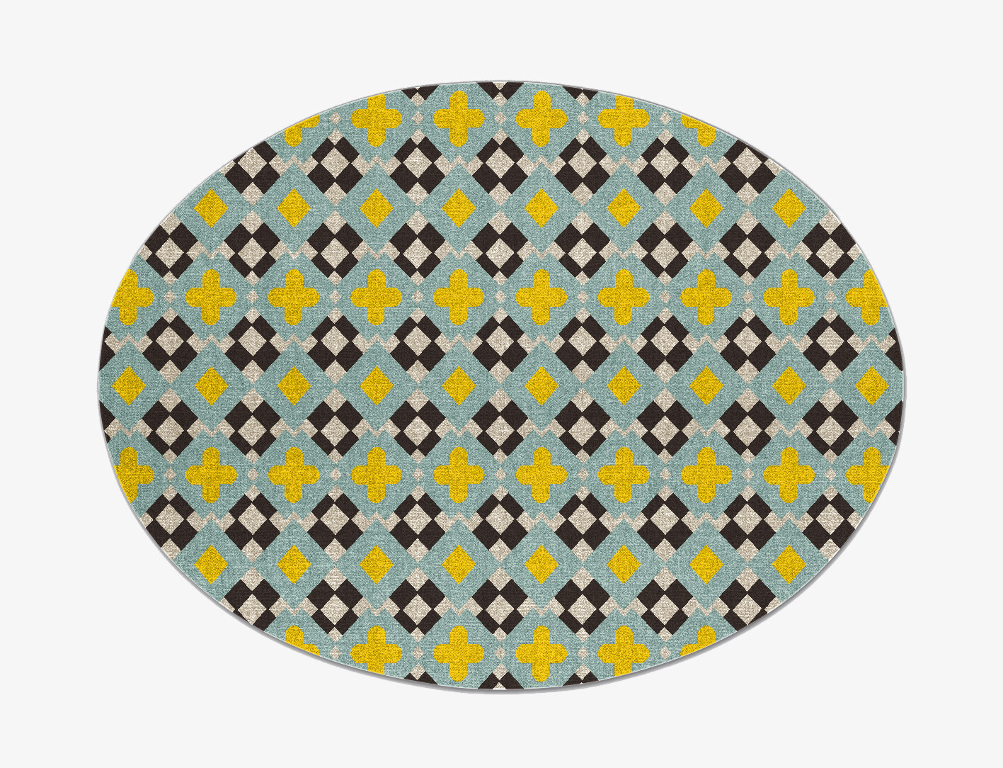 Plus Geometric Oval Flatweave New Zealand Wool Custom Rug by Rug Artisan