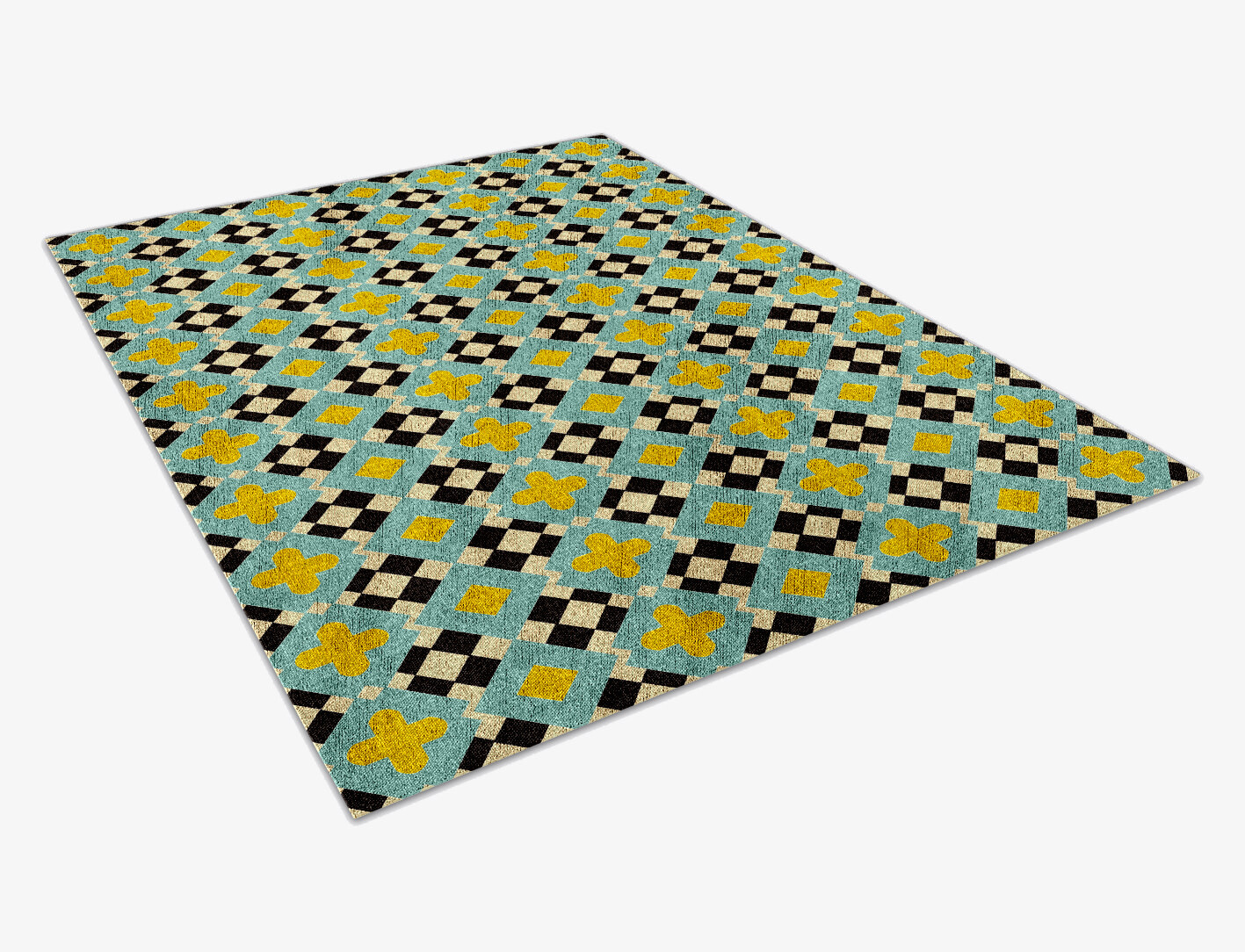 Plus Geometric Rectangle Flatweave Bamboo Silk Custom Rug by Rug Artisan