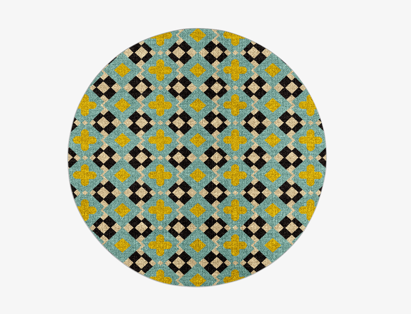 Plus Geometric Round Flatweave New Zealand Wool Custom Rug by Rug Artisan