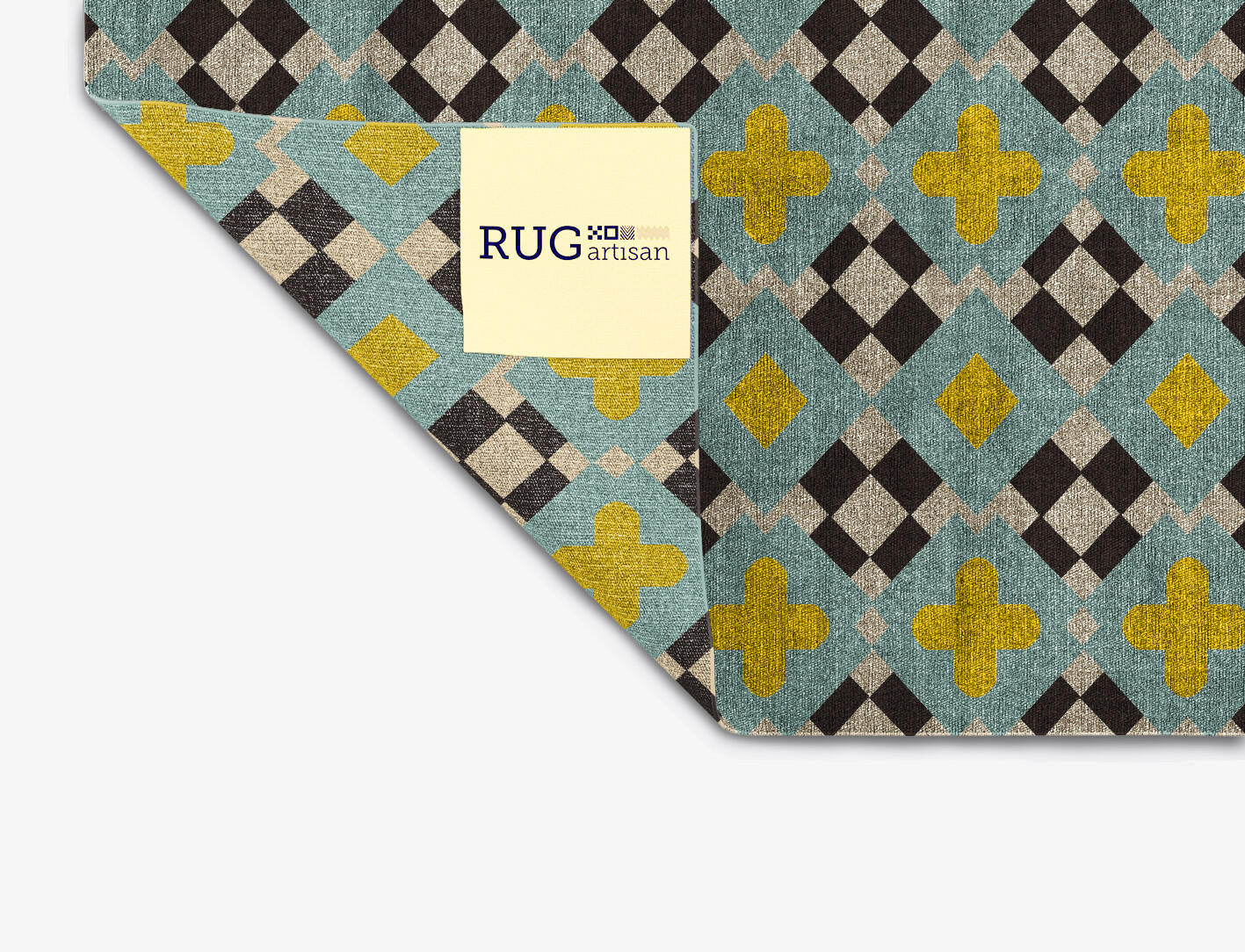 Plus Geometric Square Flatweave Bamboo Silk Custom Rug by Rug Artisan