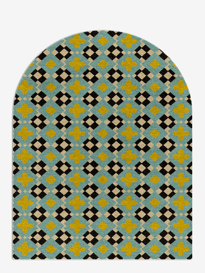 Plus Geometric Arch Hand Knotted Tibetan Wool Custom Rug by Rug Artisan