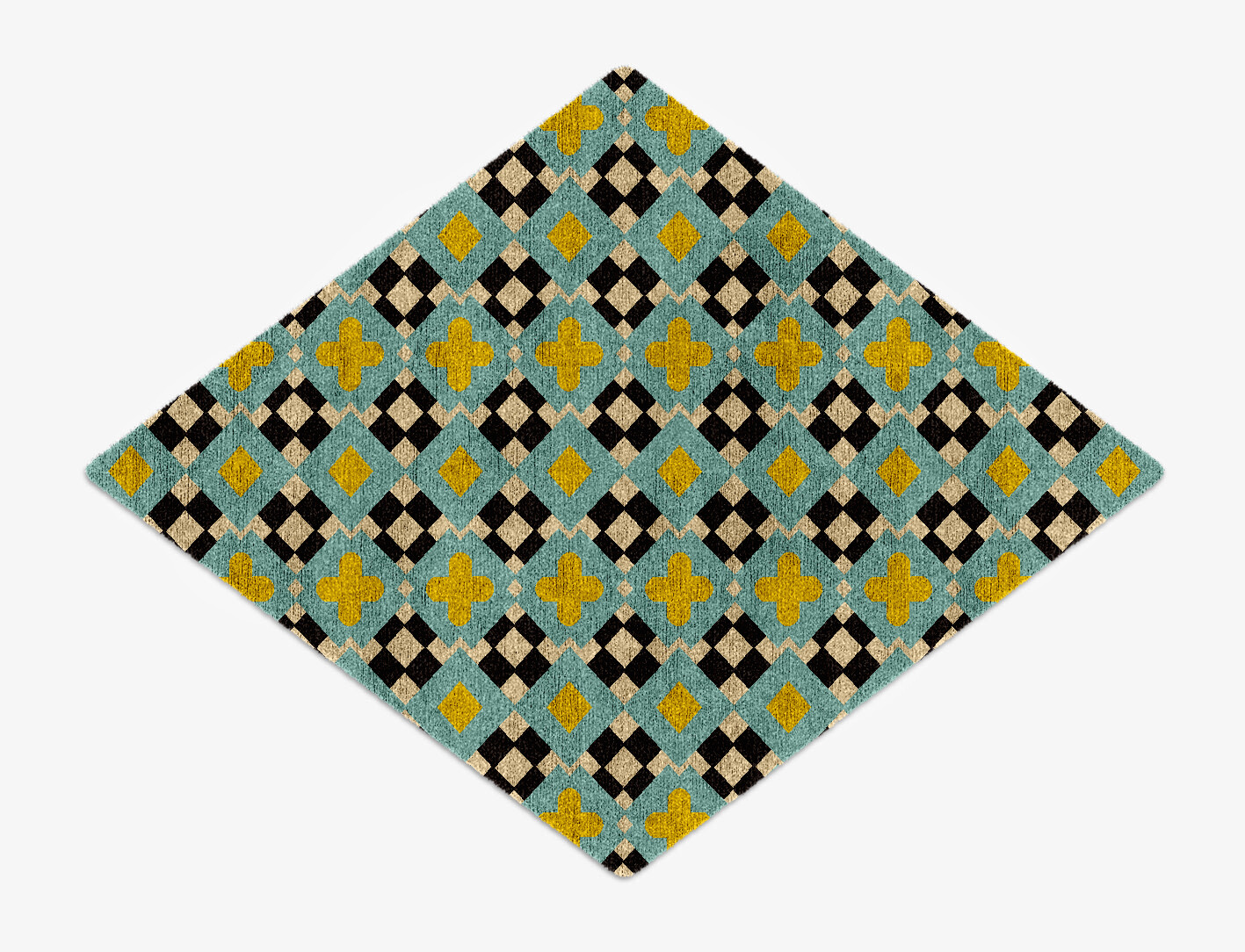 Plus Geometric Diamond Hand Knotted Bamboo Silk Custom Rug by Rug Artisan