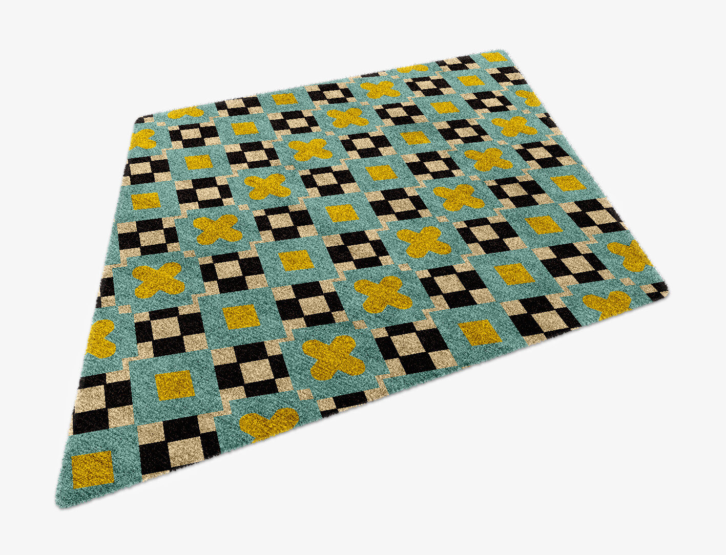 Plus Geometric Diamond Hand Knotted Bamboo Silk Custom Rug by Rug Artisan