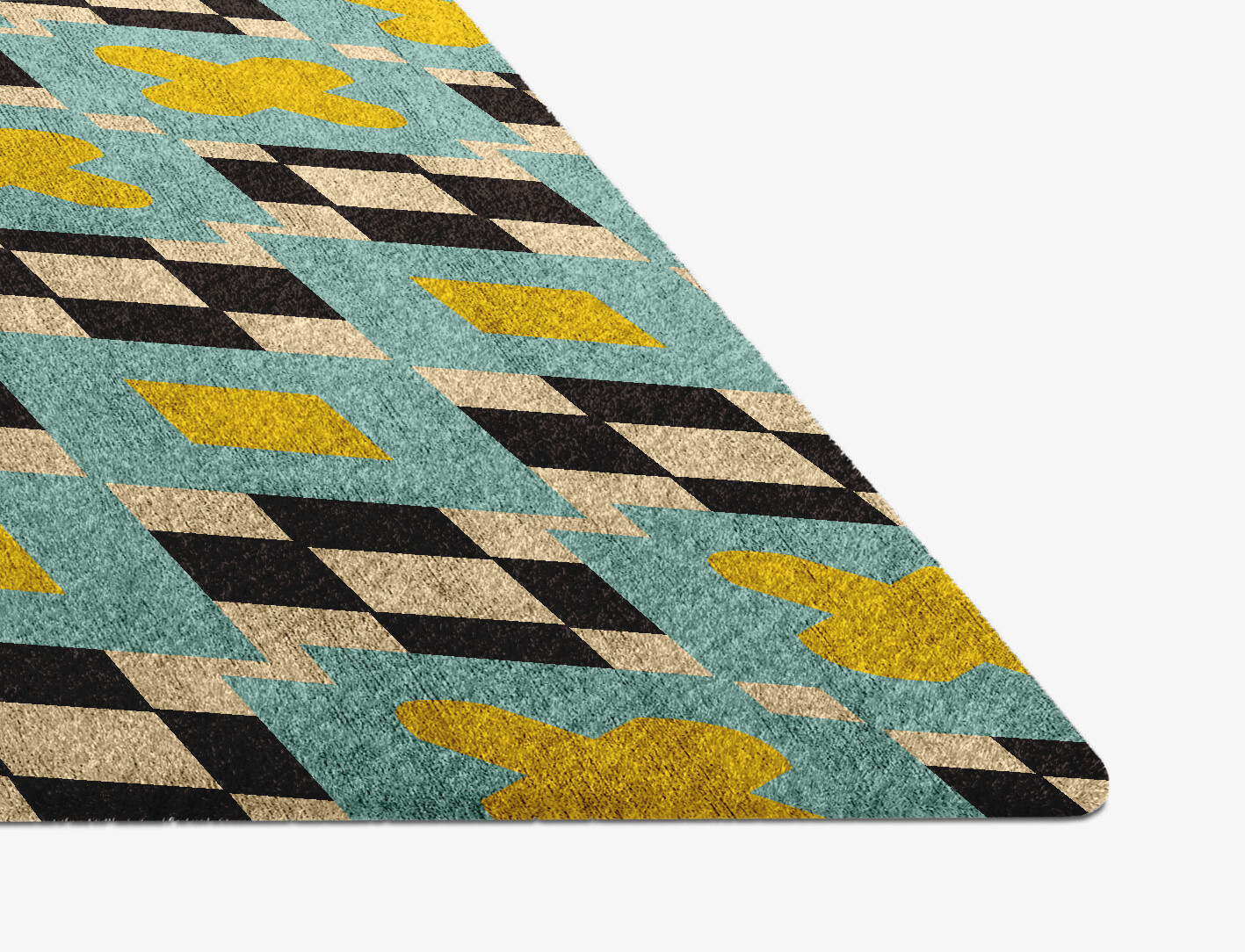 Plus Geometric Diamond Hand Knotted Bamboo Silk Custom Rug by Rug Artisan