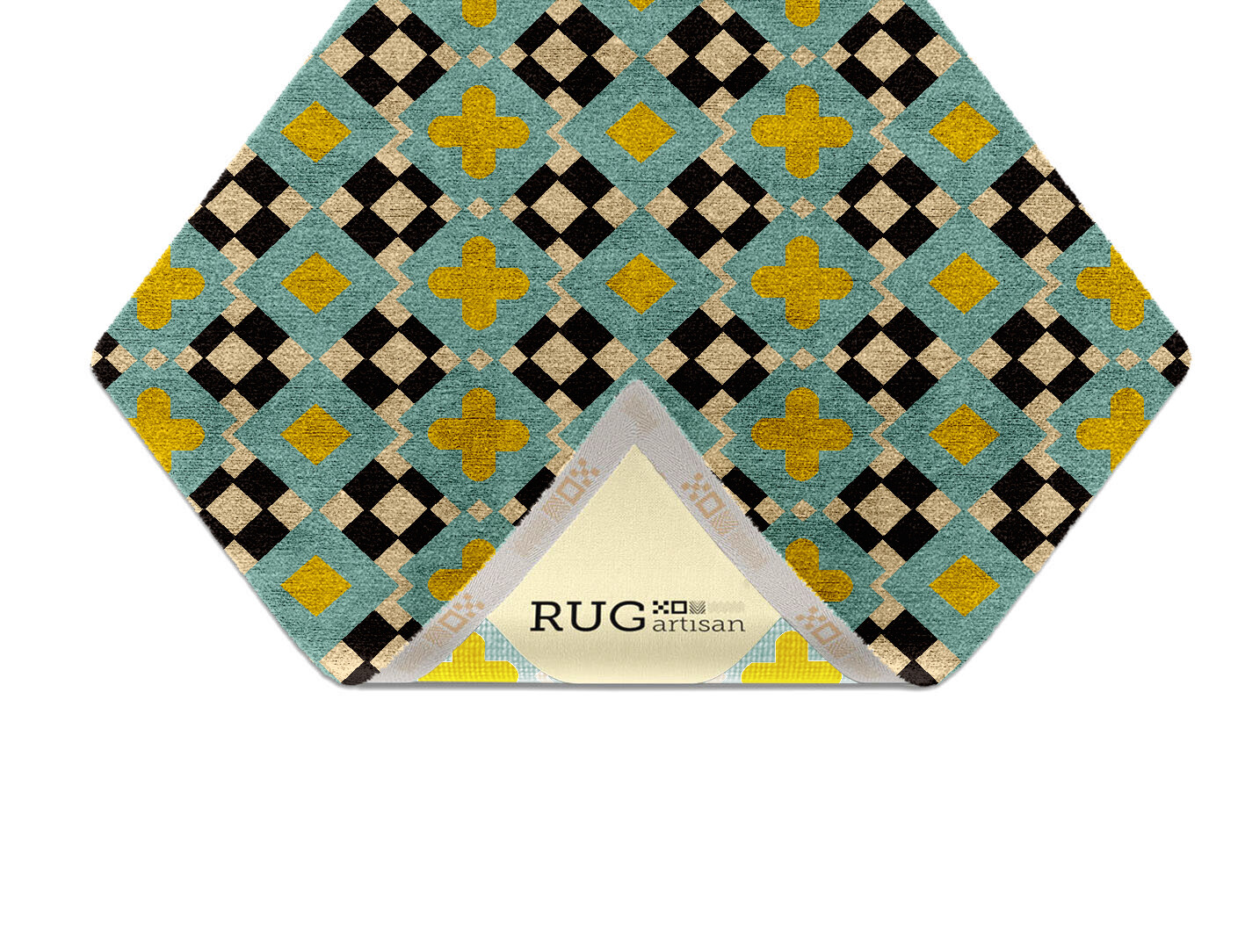 Plus Geometric Diamond Hand Knotted Bamboo Silk Custom Rug by Rug Artisan