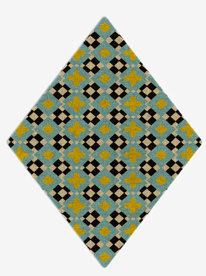 Plus Geometric Diamond Hand Knotted Tibetan Wool Custom Rug by Rug Artisan