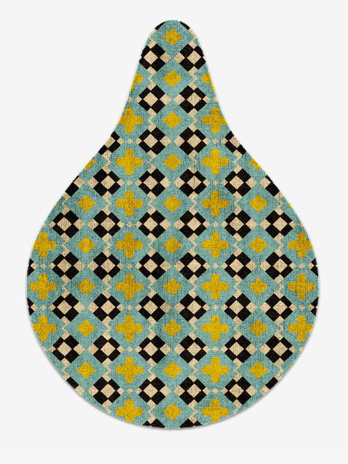 Plus Geometric Drop Hand Knotted Bamboo Silk Custom Rug by Rug Artisan