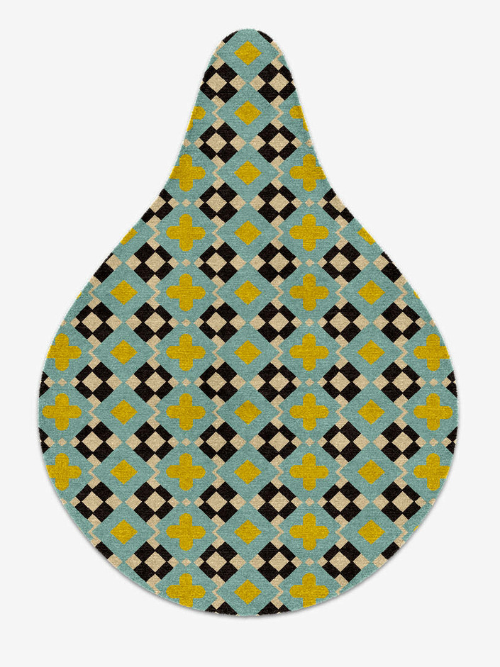 Plus Geometric Drop Hand Knotted Tibetan Wool Custom Rug by Rug Artisan
