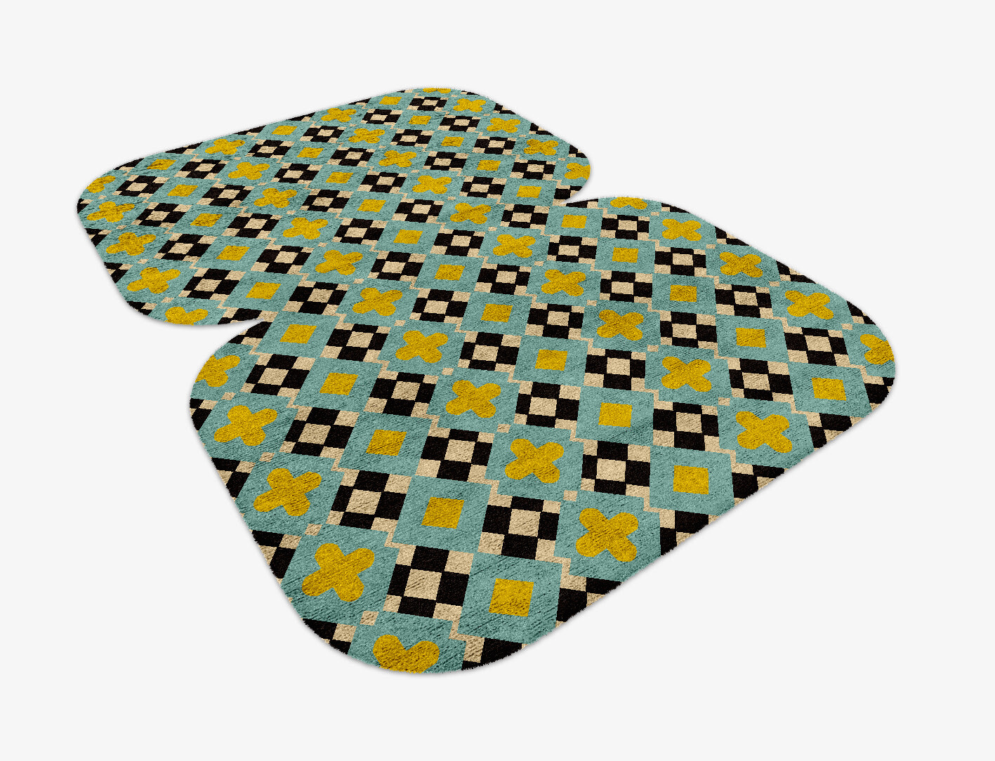 Plus Geometric Eight Hand Knotted Bamboo Silk Custom Rug by Rug Artisan