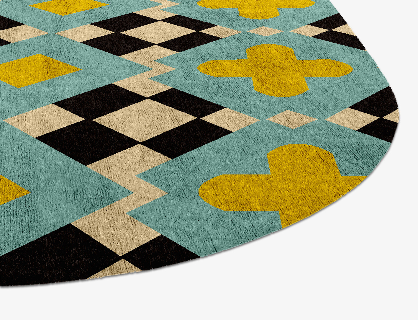 Plus Geometric Eight Hand Knotted Bamboo Silk Custom Rug by Rug Artisan