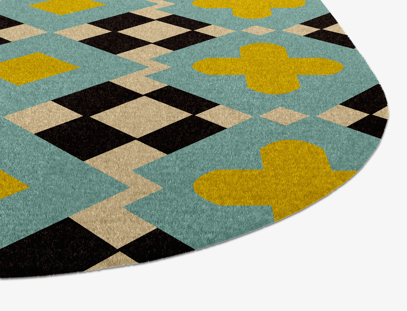 Plus Geometric Eight Hand Knotted Tibetan Wool Custom Rug by Rug Artisan