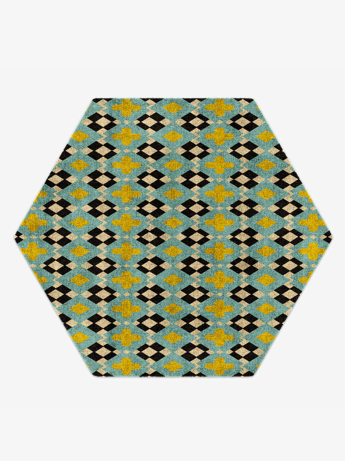 Plus Geometric Hexagon Hand Knotted Bamboo Silk Custom Rug by Rug Artisan