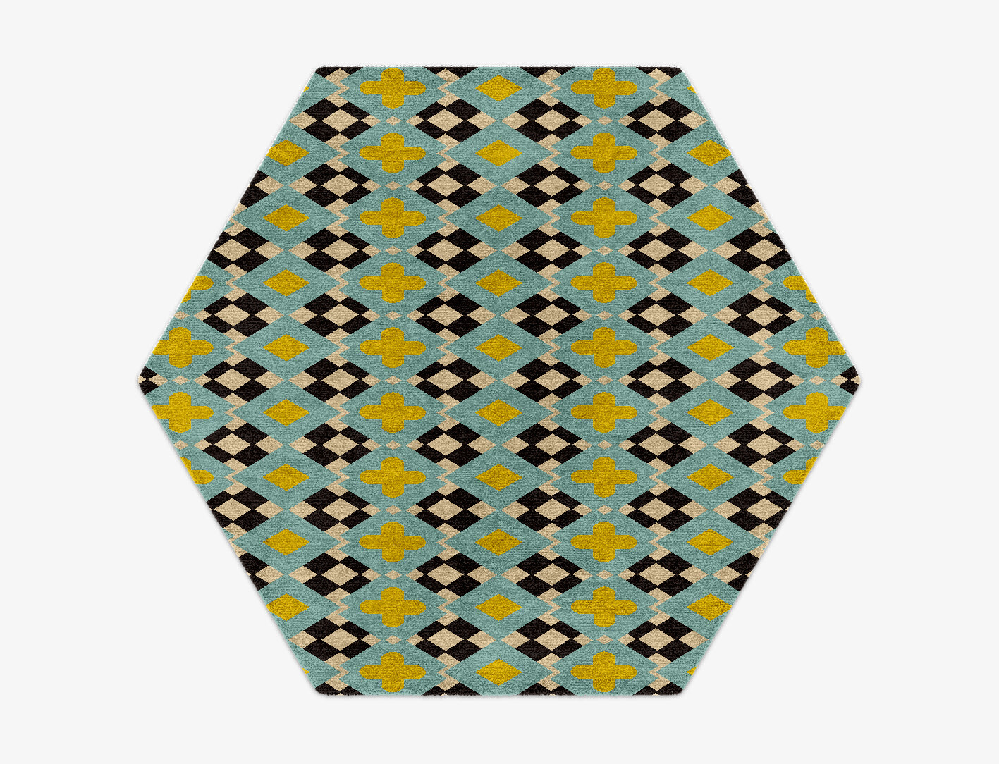 Plus Geometric Hexagon Hand Knotted Tibetan Wool Custom Rug by Rug Artisan