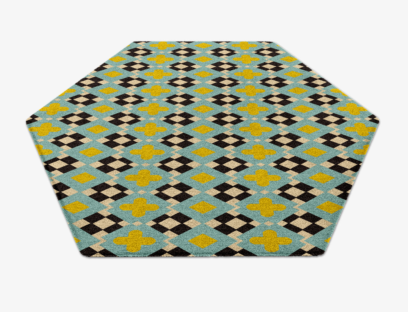 Plus Geometric Hexagon Hand Knotted Tibetan Wool Custom Rug by Rug Artisan