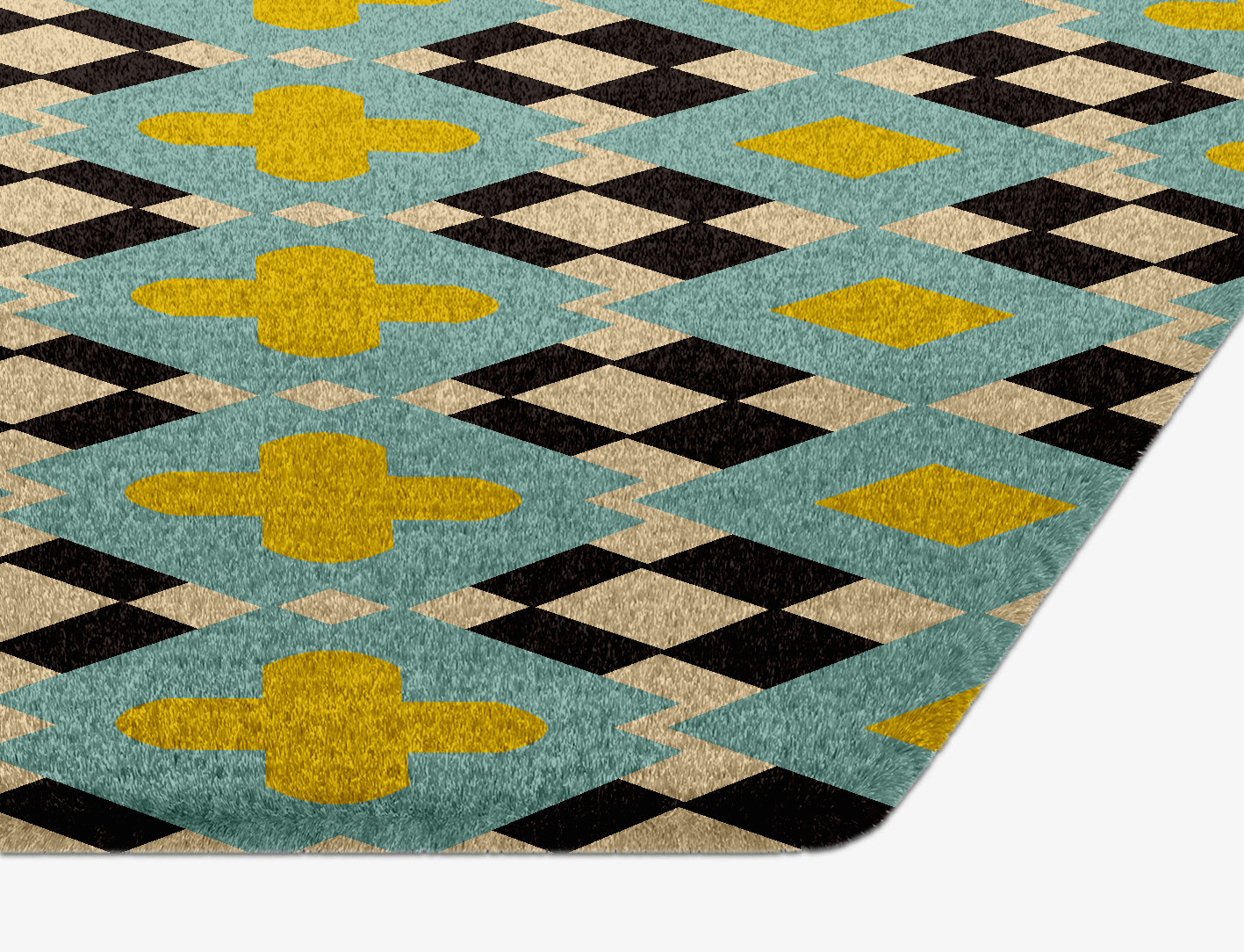 Plus Geometric Hexagon Hand Knotted Tibetan Wool Custom Rug by Rug Artisan