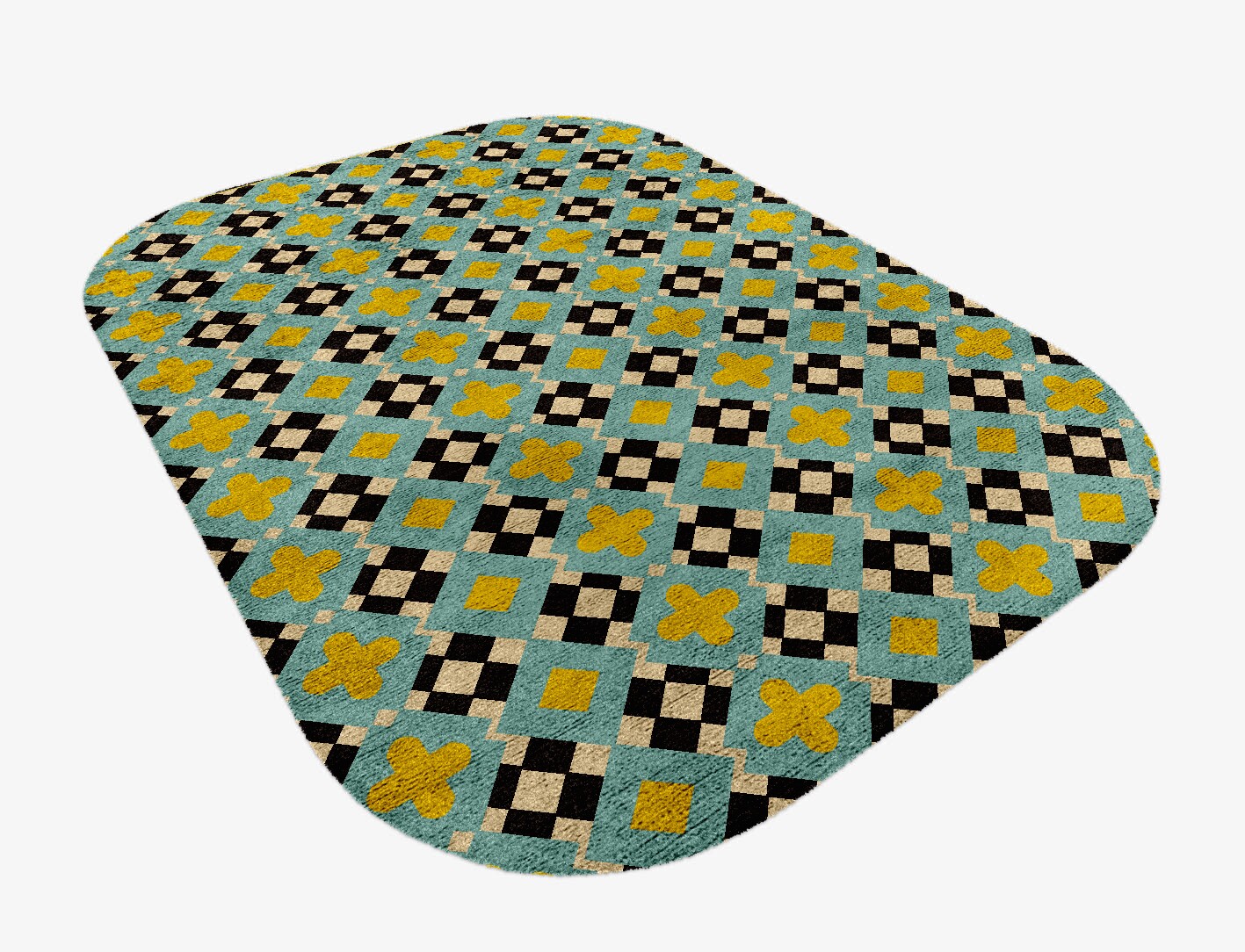 Plus Geometric Oblong Hand Knotted Bamboo Silk Custom Rug by Rug Artisan