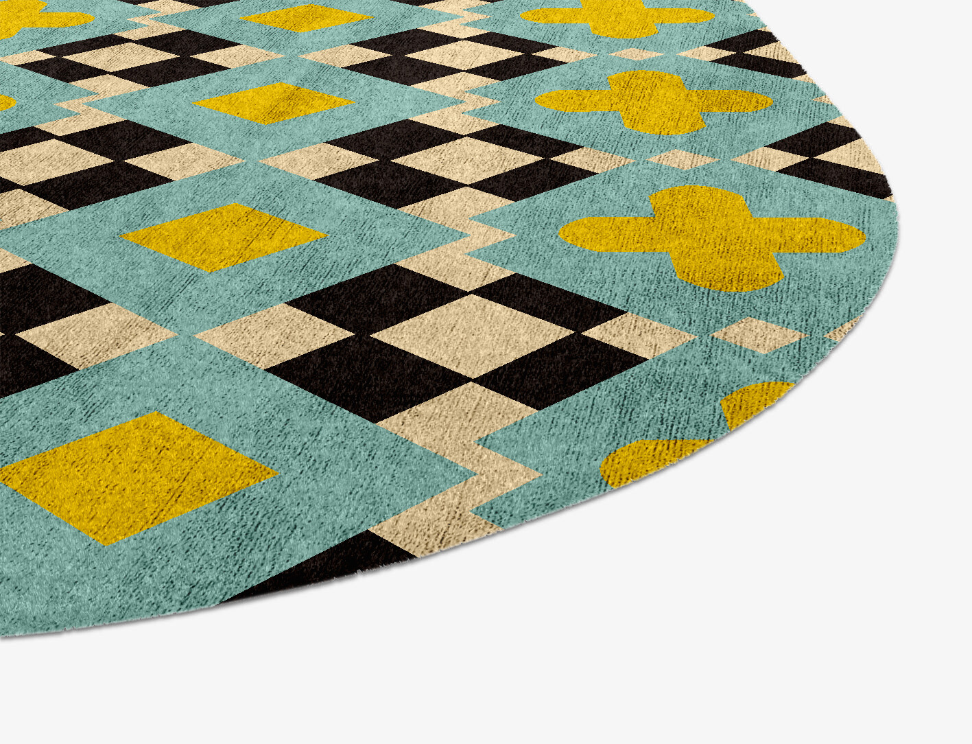 Plus Geometric Oblong Hand Knotted Bamboo Silk Custom Rug by Rug Artisan