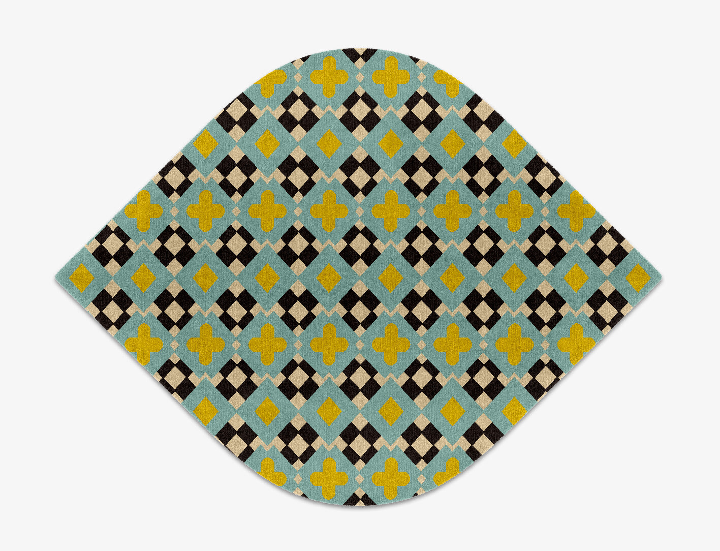 Plus Geometric Ogee Hand Knotted Tibetan Wool Custom Rug by Rug Artisan