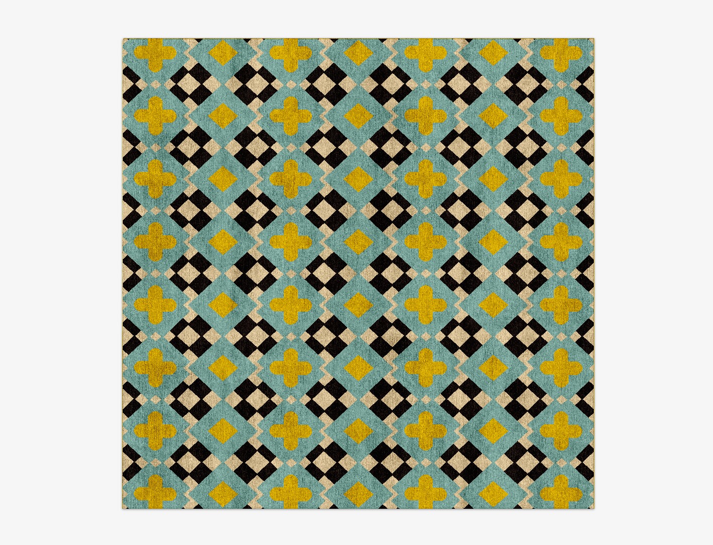 Plus Geometric Square Hand Knotted Bamboo Silk Custom Rug by Rug Artisan