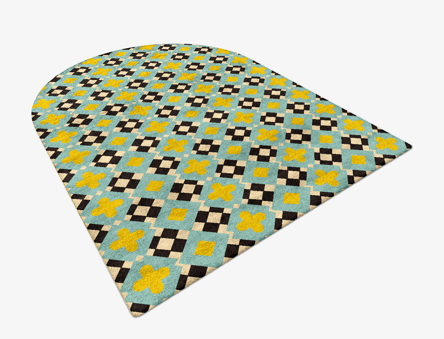 Plus Geometric Arch Hand Tufted Bamboo Silk Custom Rug by Rug Artisan