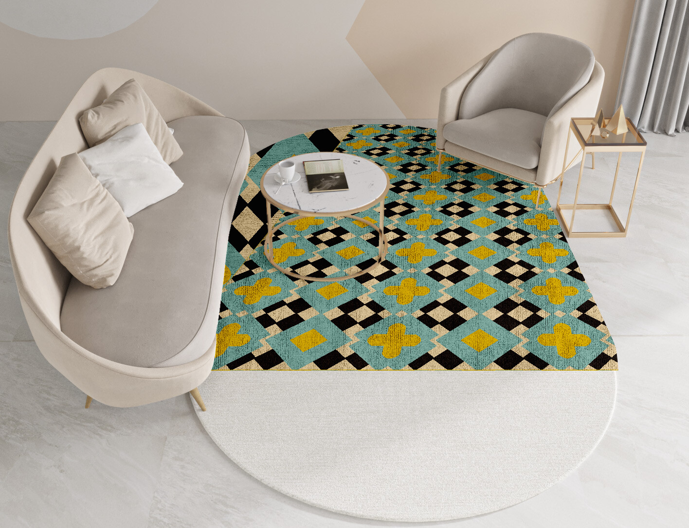 Plus Geometric Capsule Hand Tufted Bamboo Silk Custom Rug by Rug Artisan