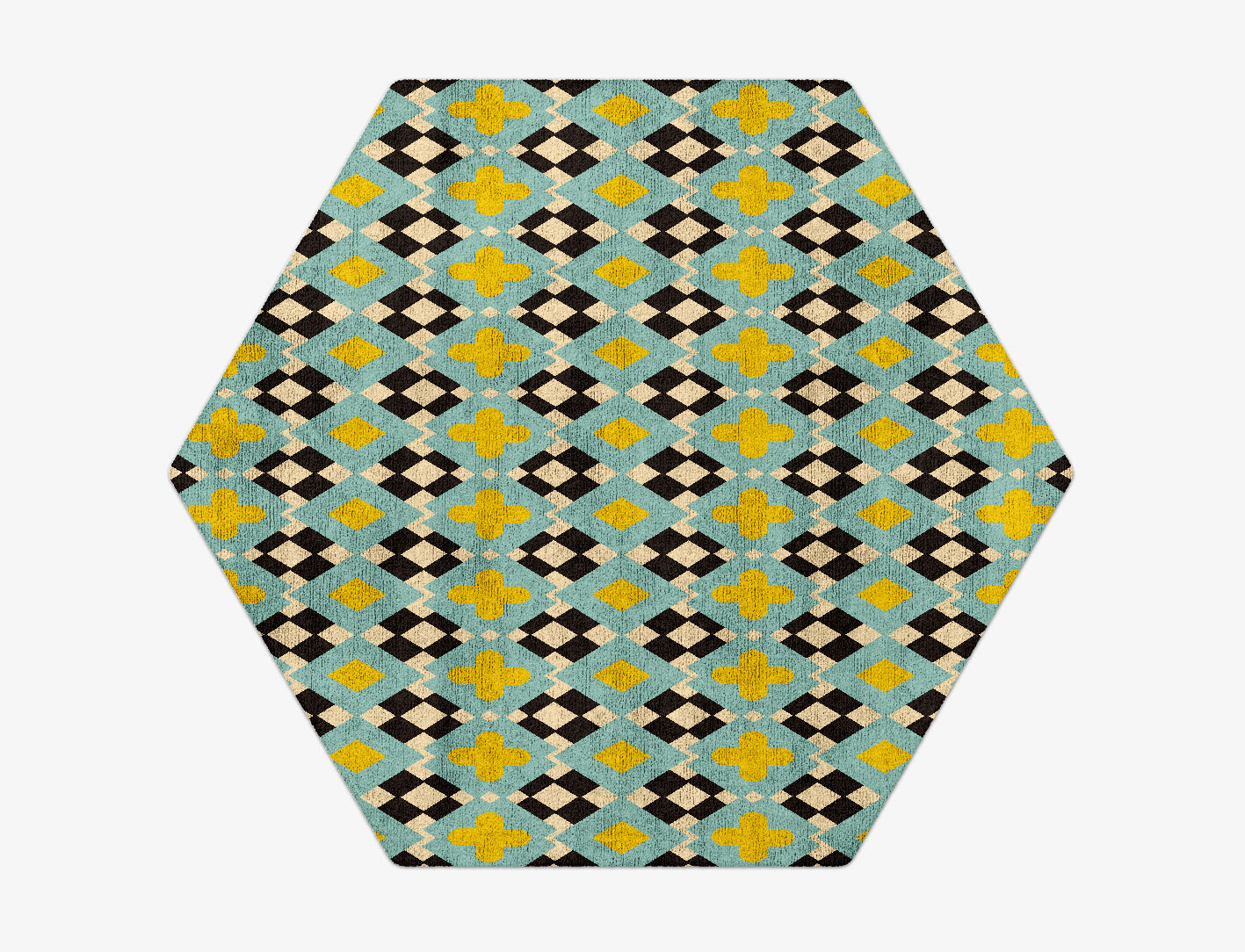 Plus Geometric Hexagon Hand Tufted Bamboo Silk Custom Rug by Rug Artisan