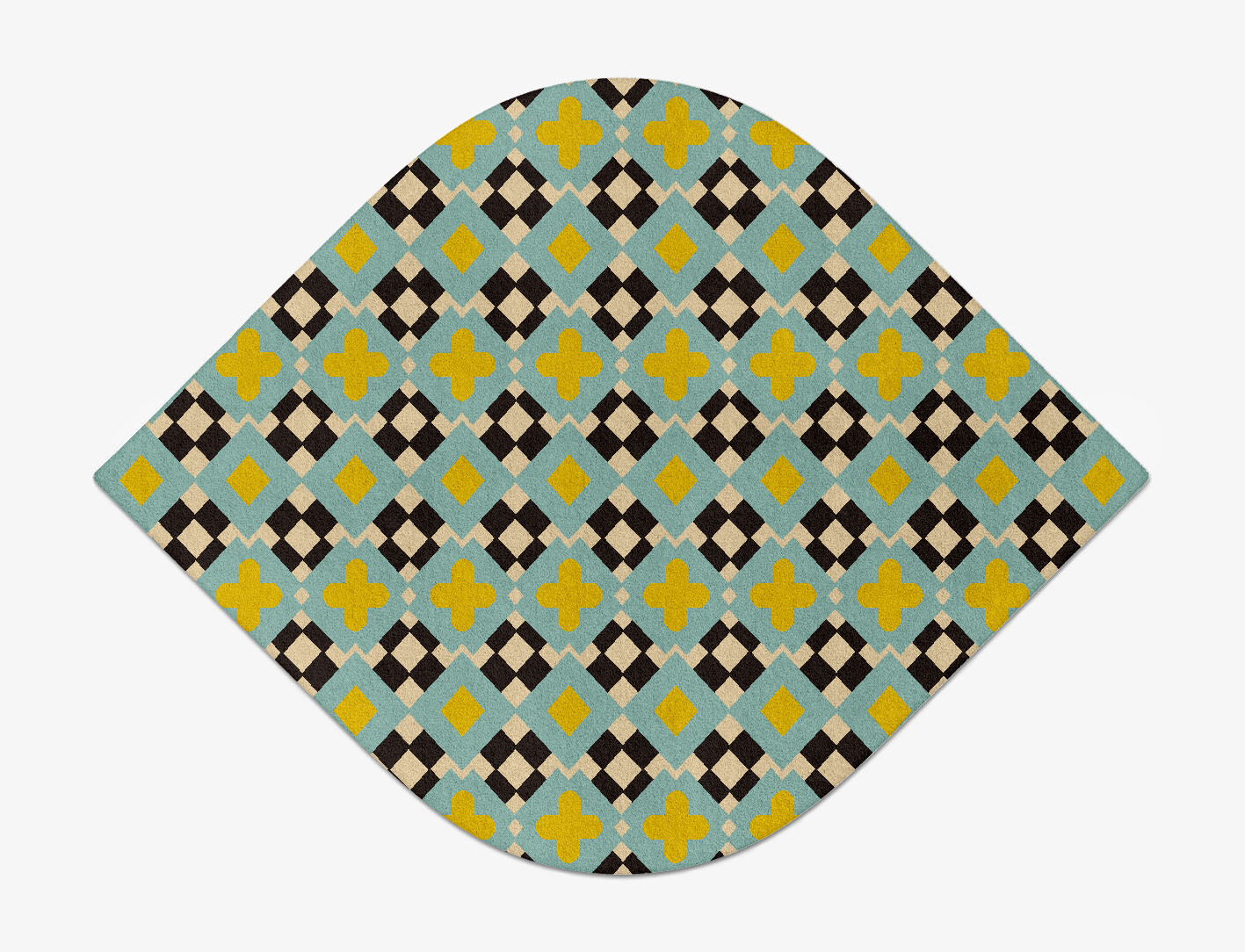 Plus Geometric Ogee Hand Tufted Pure Wool Custom Rug by Rug Artisan