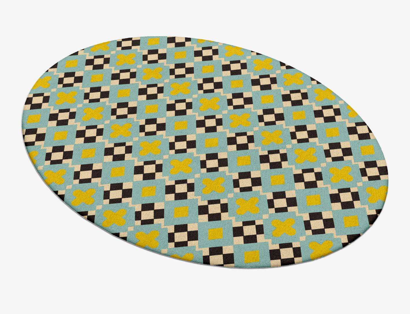 Plus Geometric Oval Hand Tufted Pure Wool Custom Rug by Rug Artisan