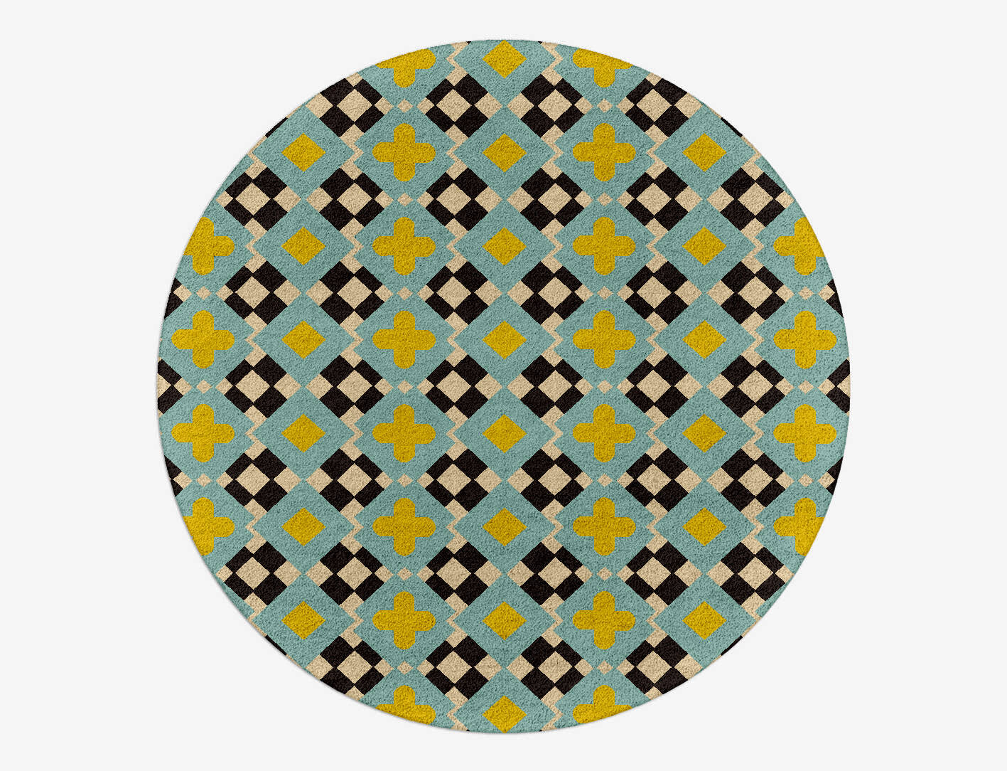 Plus Geometric Round Hand Tufted Pure Wool Custom Rug by Rug Artisan