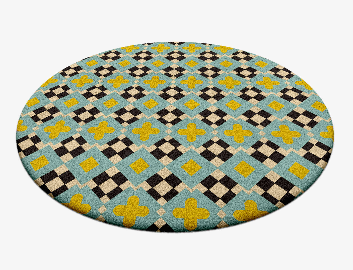 Plus Geometric Round Hand Tufted Pure Wool Custom Rug by Rug Artisan