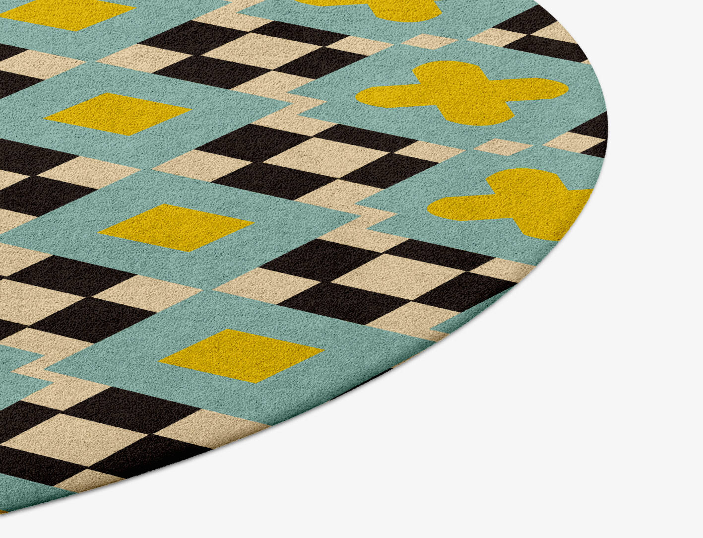 Plus Geometric Round Hand Tufted Pure Wool Custom Rug by Rug Artisan