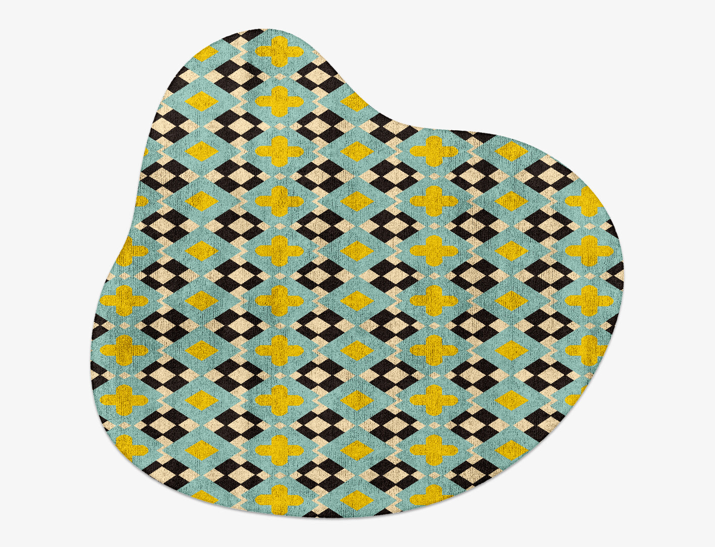 Plus Geometric Splash Hand Tufted Bamboo Silk Custom Rug by Rug Artisan