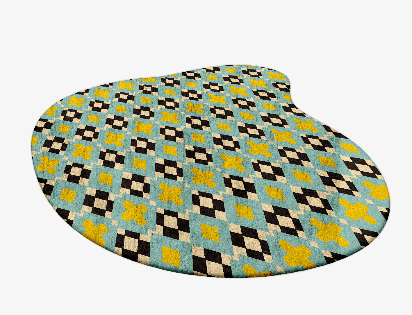 Plus Geometric Splash Hand Tufted Bamboo Silk Custom Rug by Rug Artisan