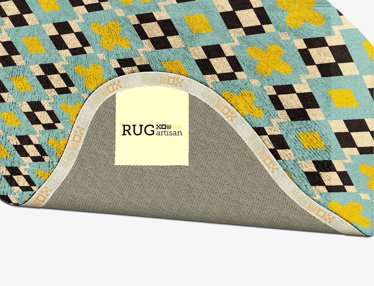 Plus Geometric Splash Hand Tufted Bamboo Silk Custom Rug by Rug Artisan